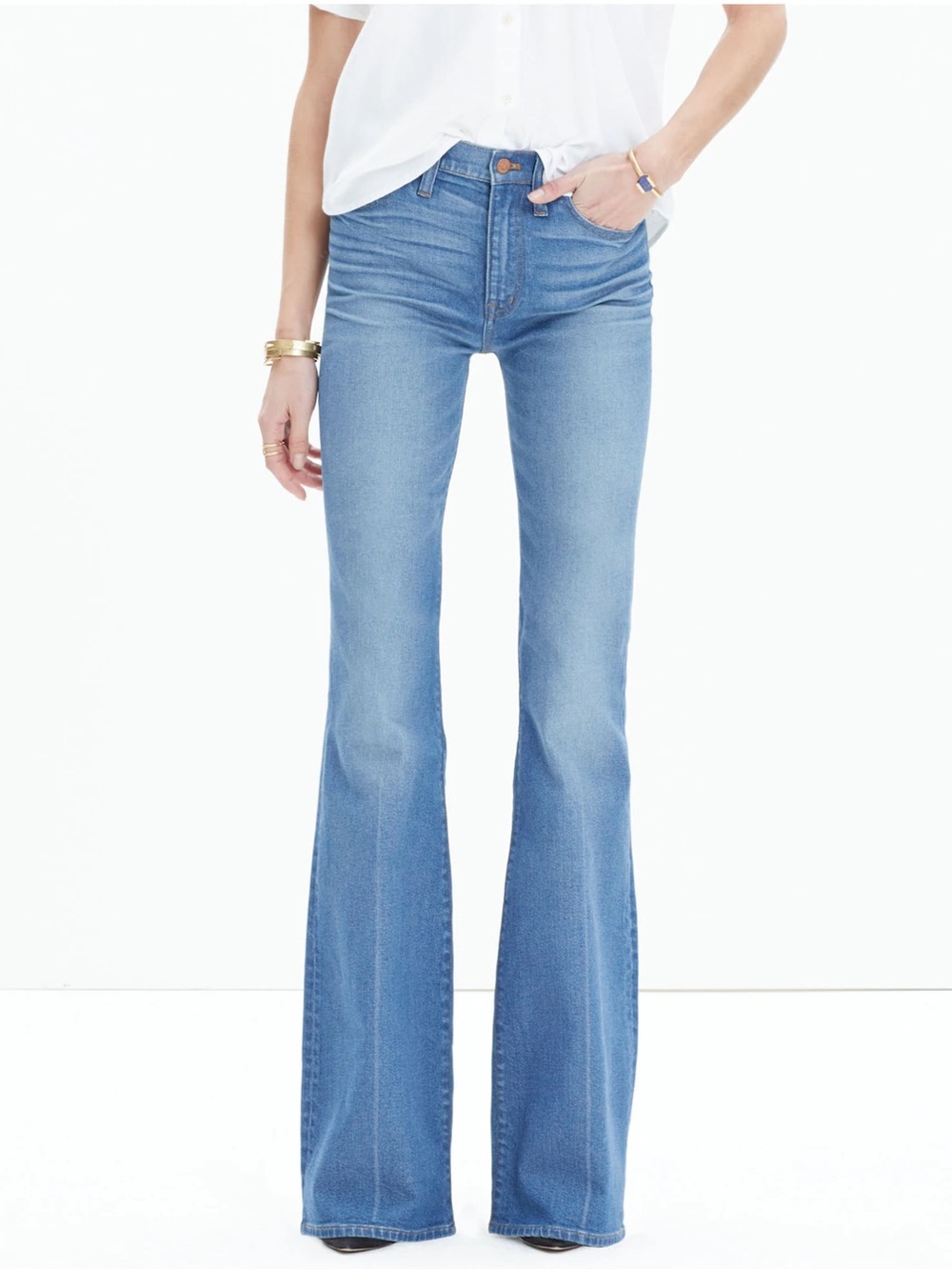 Madewell NWOT Flea Market Flare Jeans Maribel Wash Size 28 70s Retro Denim
